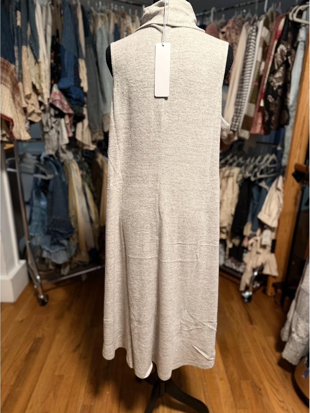DEAR SCARLETT Glam Set Turtleneck Midi Dress & Cardigan Heather Grey NWT S - Picture 7 of 7